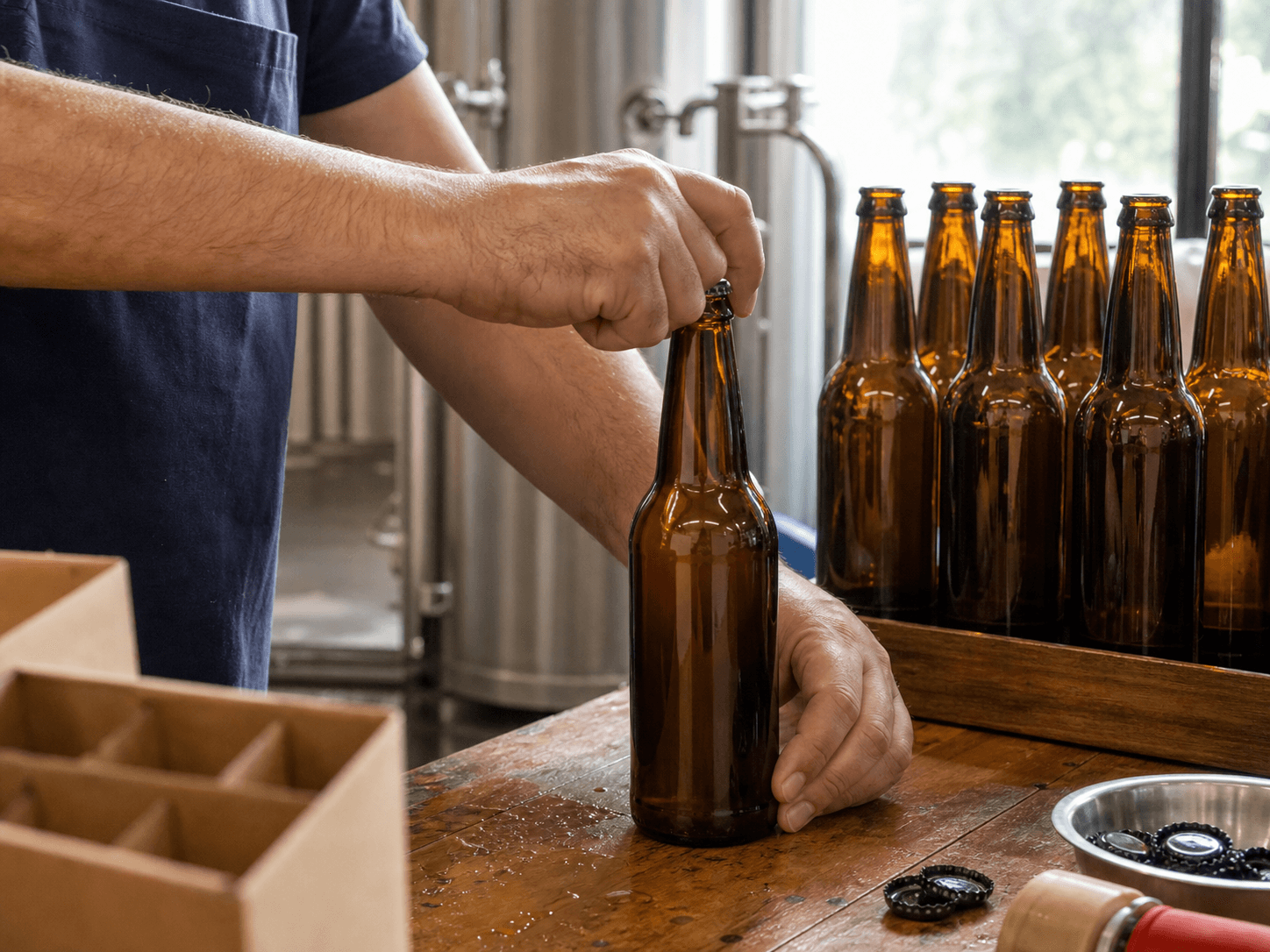 Amber Craft Beer Bottle used for batch and collaboration bottlings in a limited releases setting