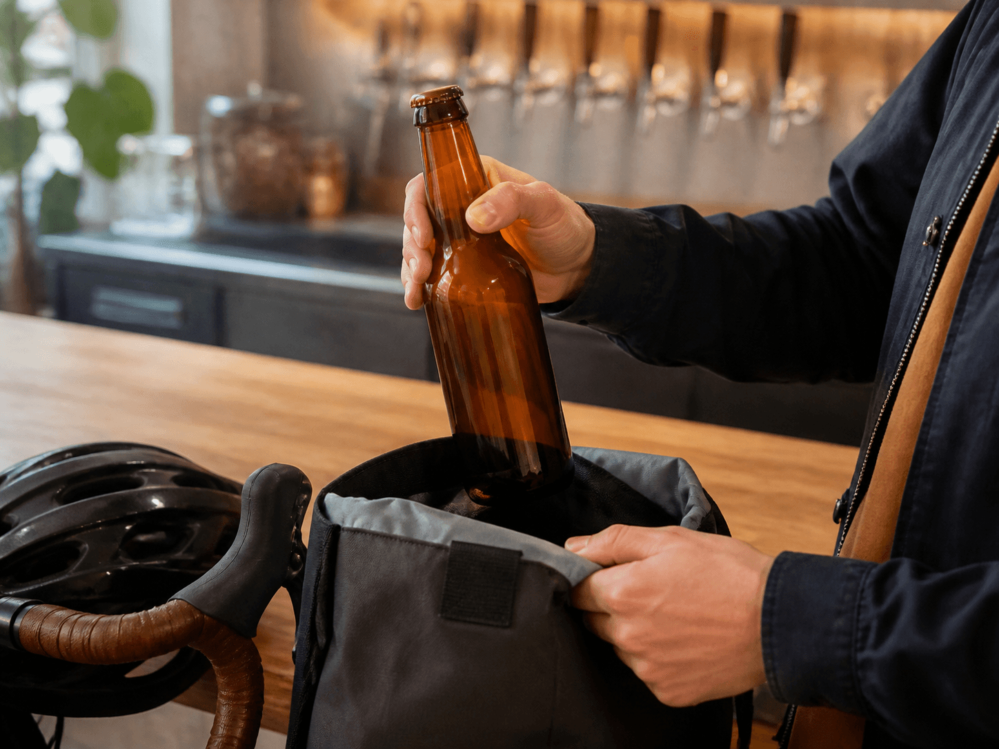 Amber Craft Beer Bottle used for bottles sold to take home in a taproom retail setting