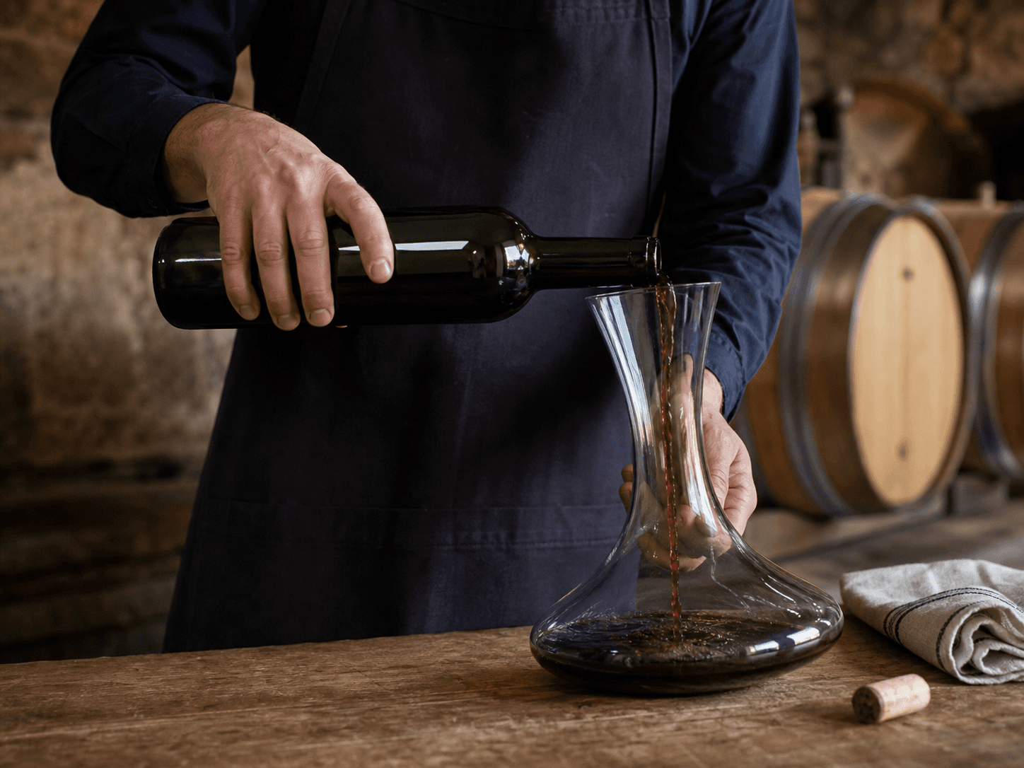 Bordeaux Bottle used for bottles decanted after years in a cellar in a still red wine setting