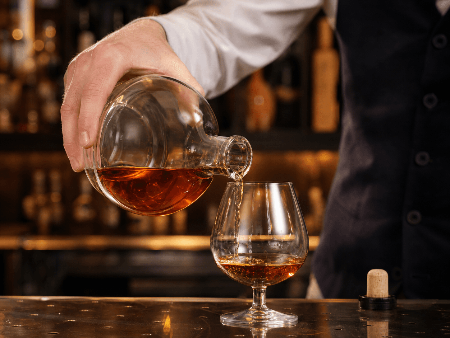 Brandy / Cognac Bottle used for bottles poured by the measure in a hospitality setting