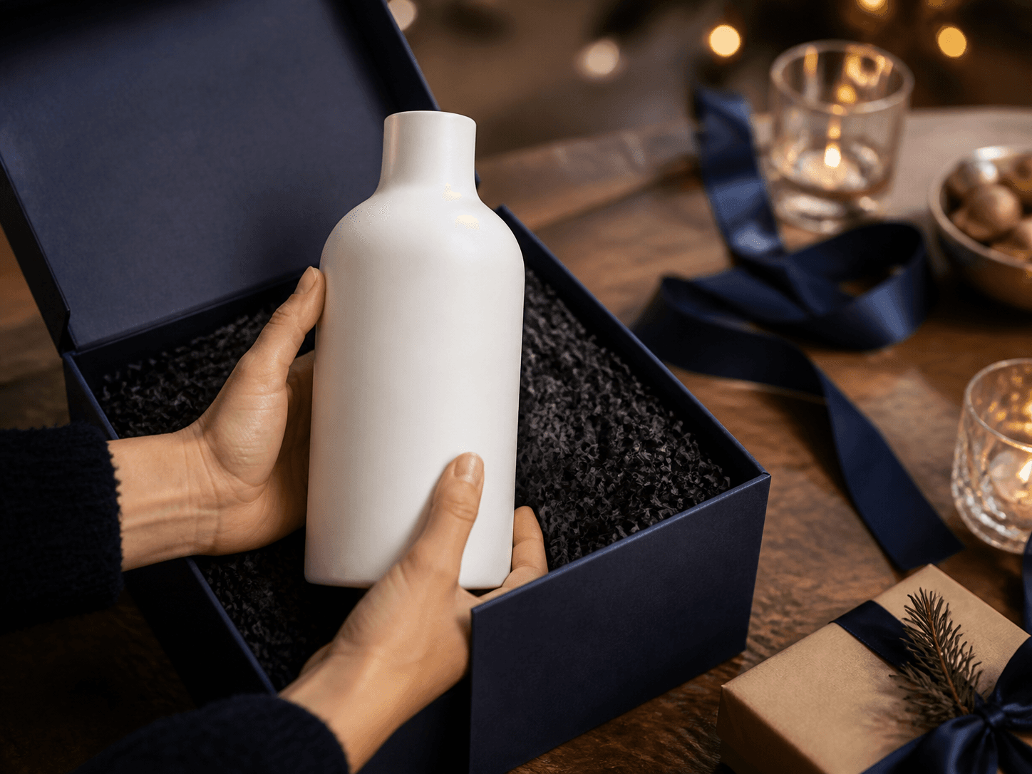 Ceramic Direct-print Bottle used for limited editions & presentation packs in a gift & seasonal setting