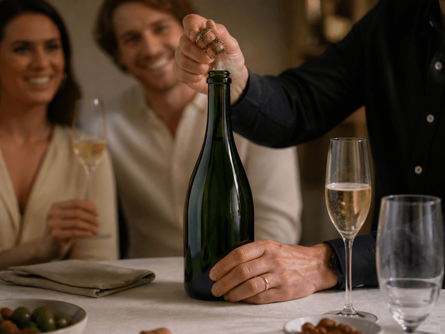 Champagne Bottle used for bottles opened in front of people in a celebration and gifting setting
