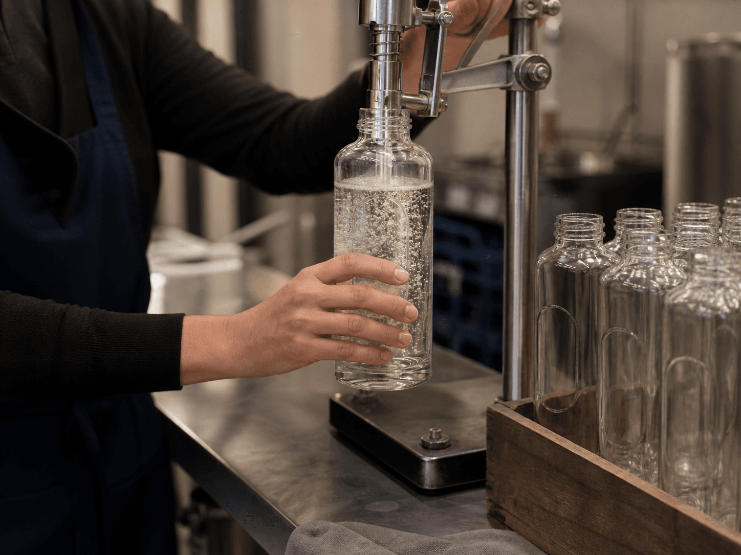 Debossed Bottle used for refill & returnable systems in a returnable setting