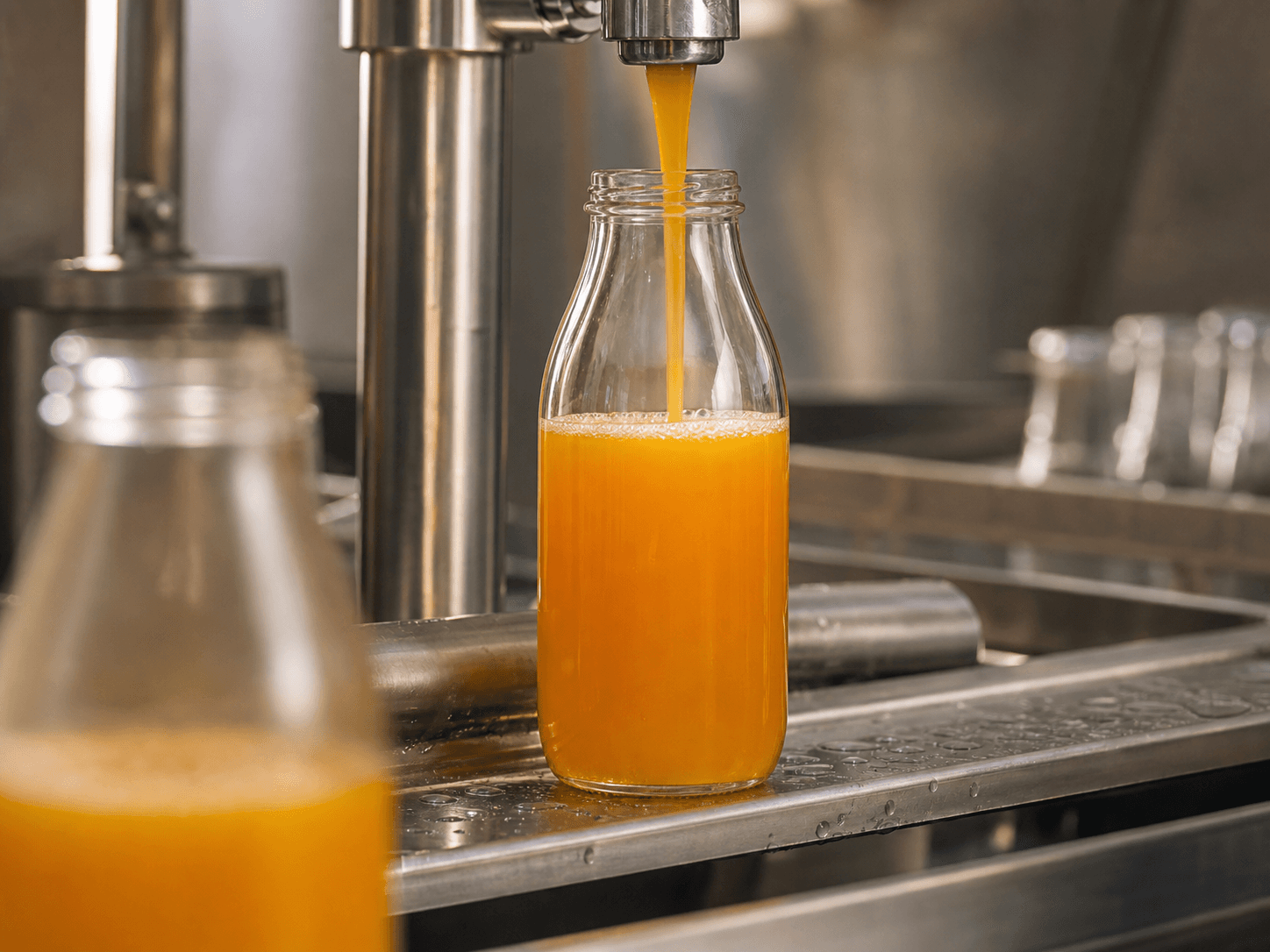 Juice Bottle used for juices pasteurized or held chilled in a processing setting