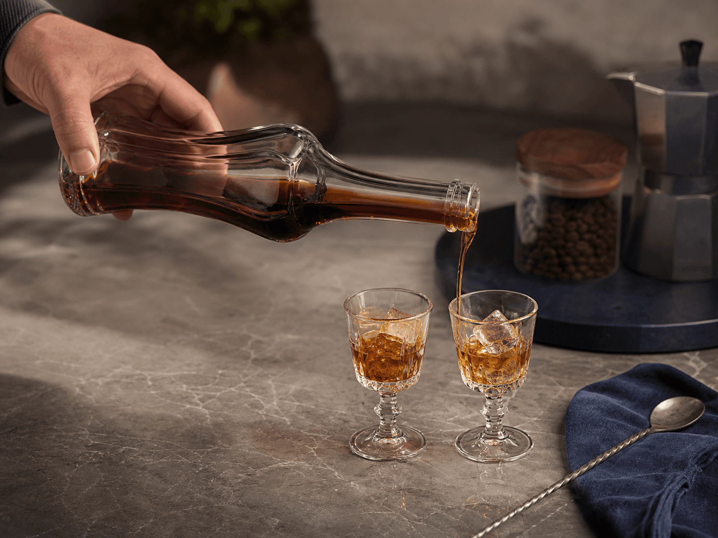 Liqueur Bottle used for bottles poured in small sweet measures in a liqueur release setting