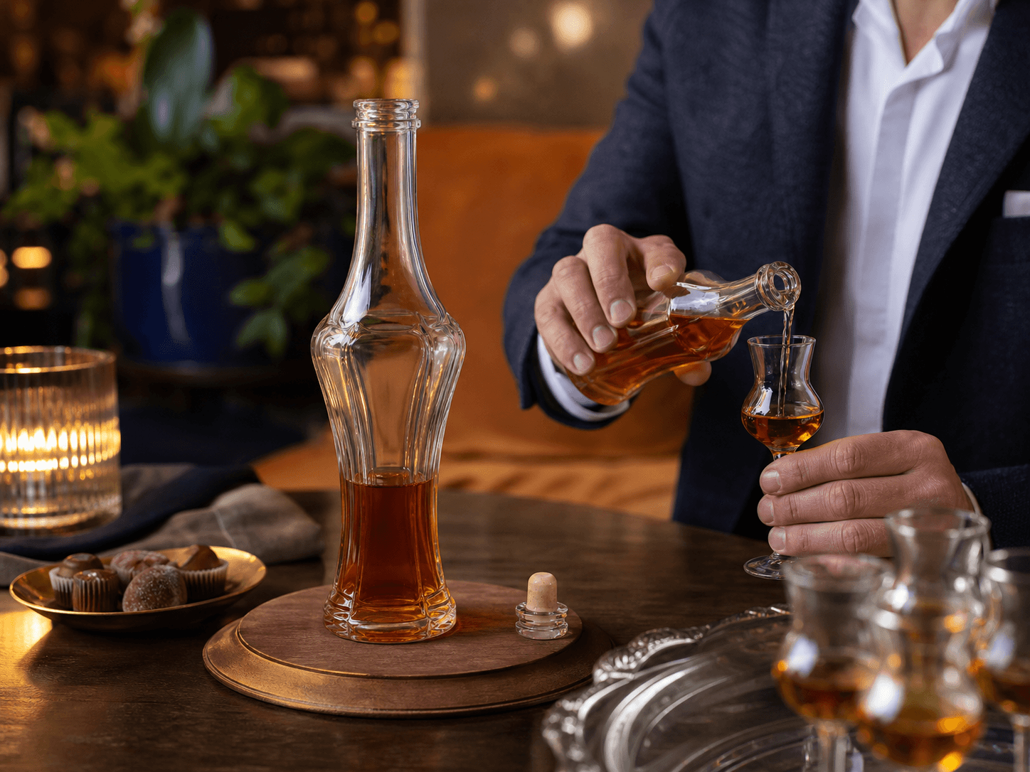 Liqueur Bottle used for bottles kept for occasional pouring in a gift and hospitality setting