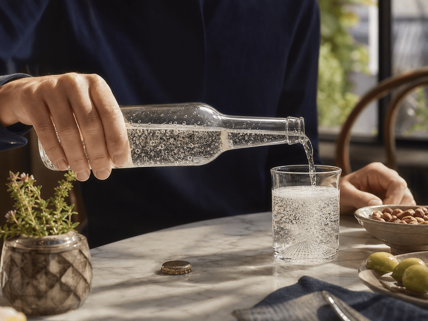 Nucleated-base Bottle used for premium sodas & sparkling mixers in a soft drinks setting