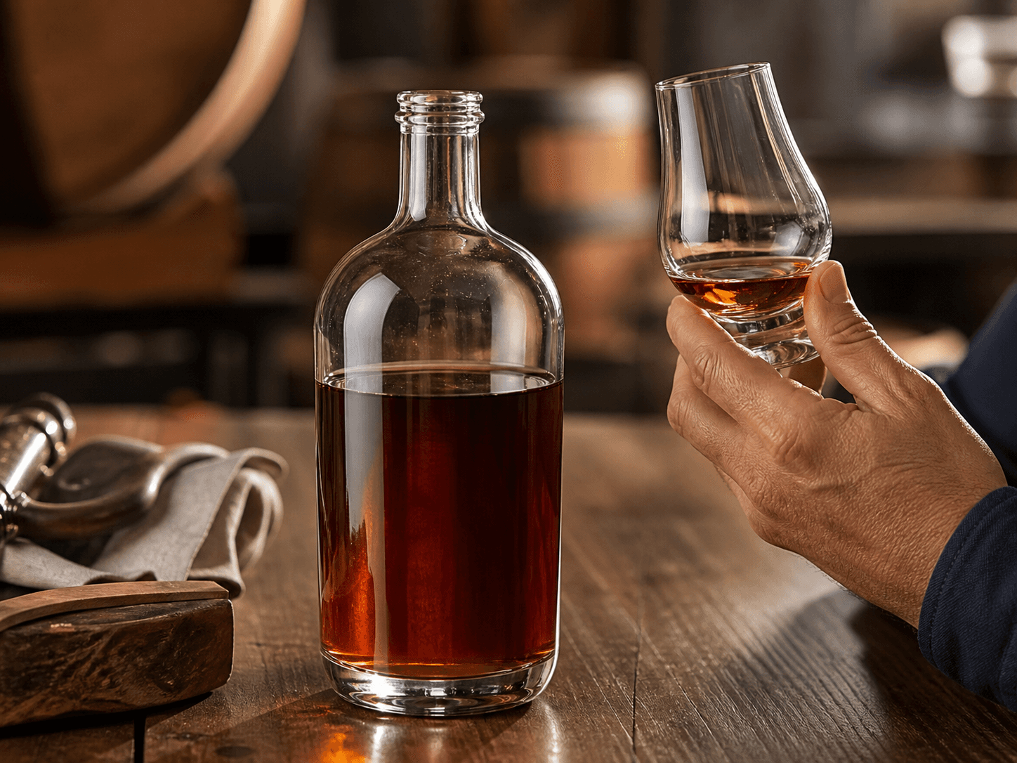 Rum Bottle used for bottles where color signals maturity in a aged expressions setting
