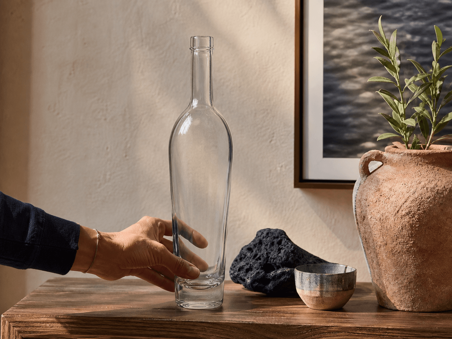 Tequila Bottle used for sculpted bottles kept after emptying in a premium tequila setting
