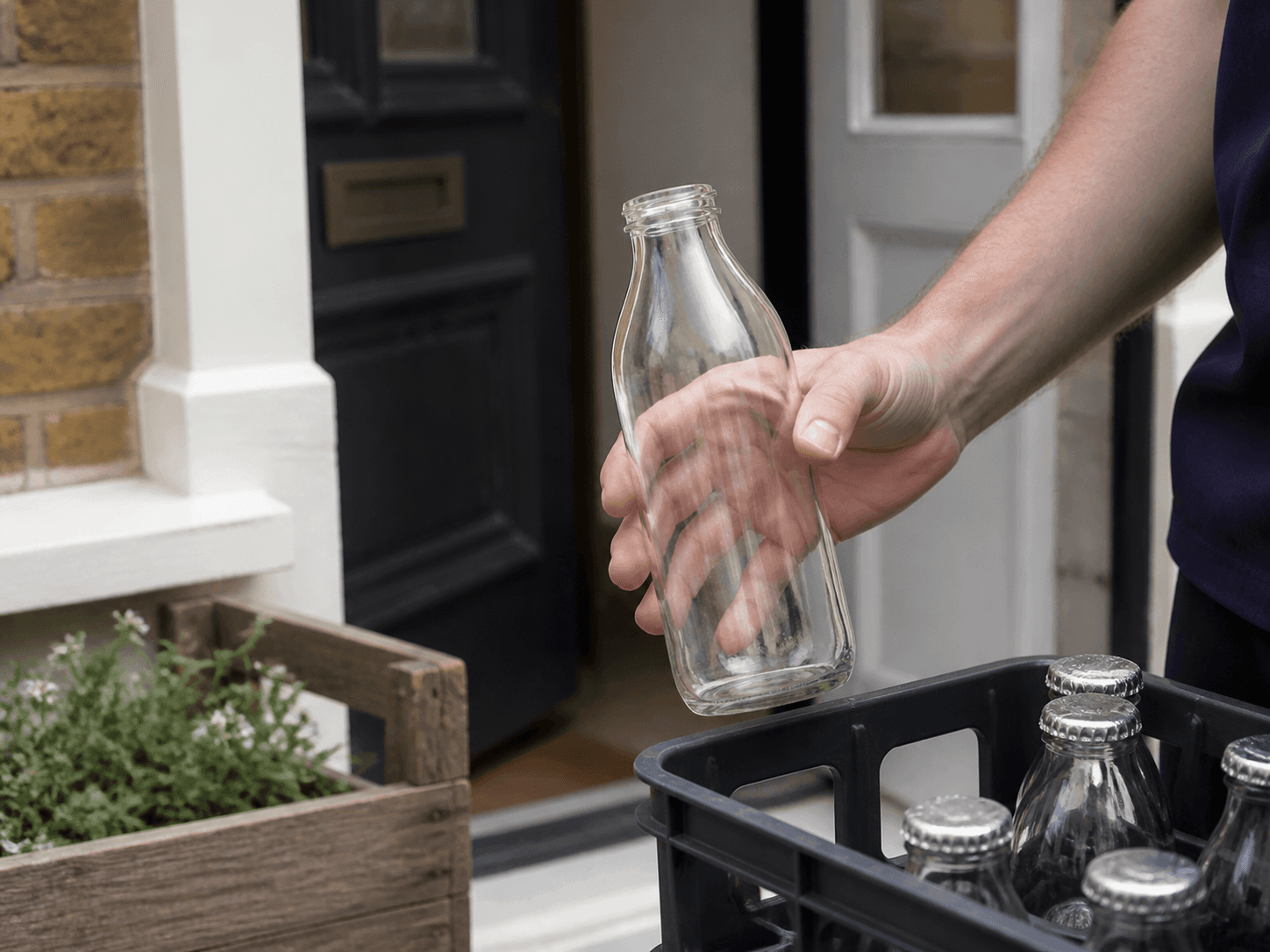 Vintage Milk Bottle used for bottles that come back and go out again in a returnable schemes setting