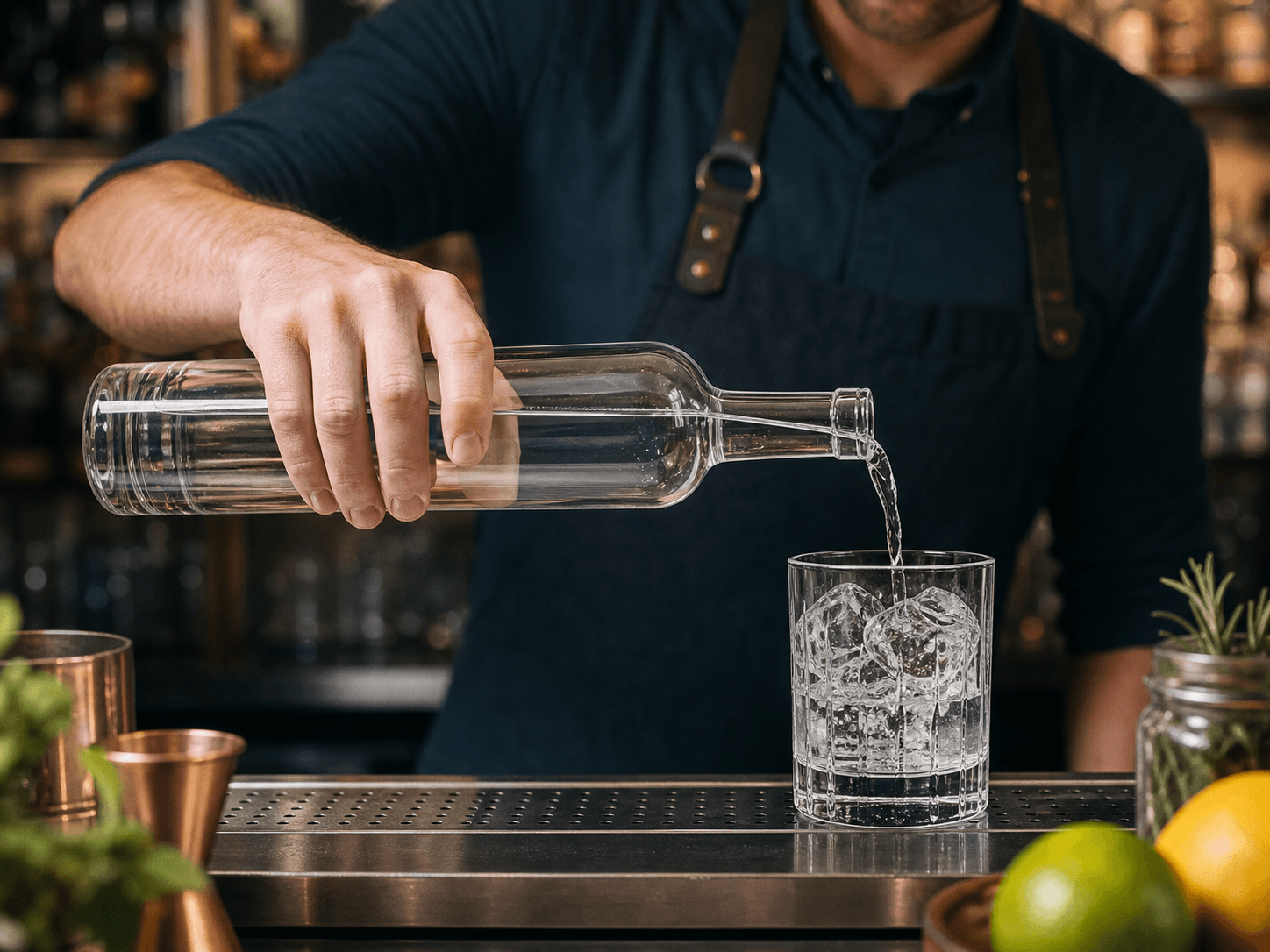 Vodka Bottle used for bottles poured fast and often in a hospitality setting