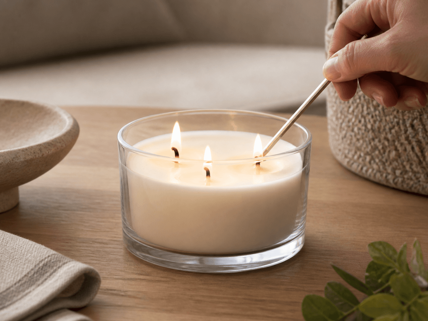 Multi-wick Candle Vessel used for spacing, merging and heat in a wick layout setting