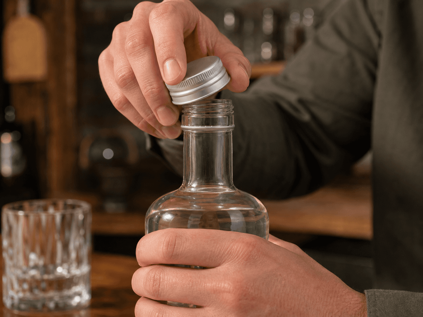 Aluminum ROPP Cap used for bottles opened with an audible break in a spirits and wine setting