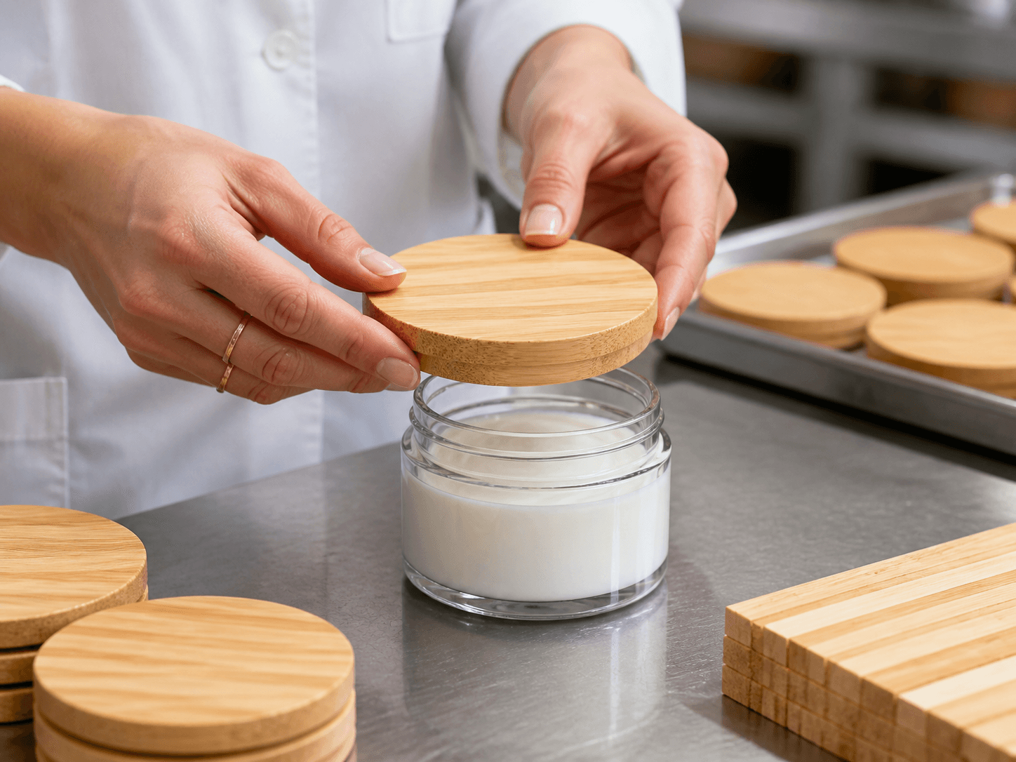 Bamboo Lid used for strips pressed together, not solid stock in a laminated construction setting