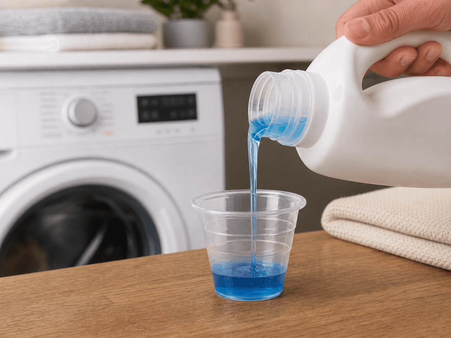 Measuring Cap used for detergent and cleaner dosing cups in a household products setting
