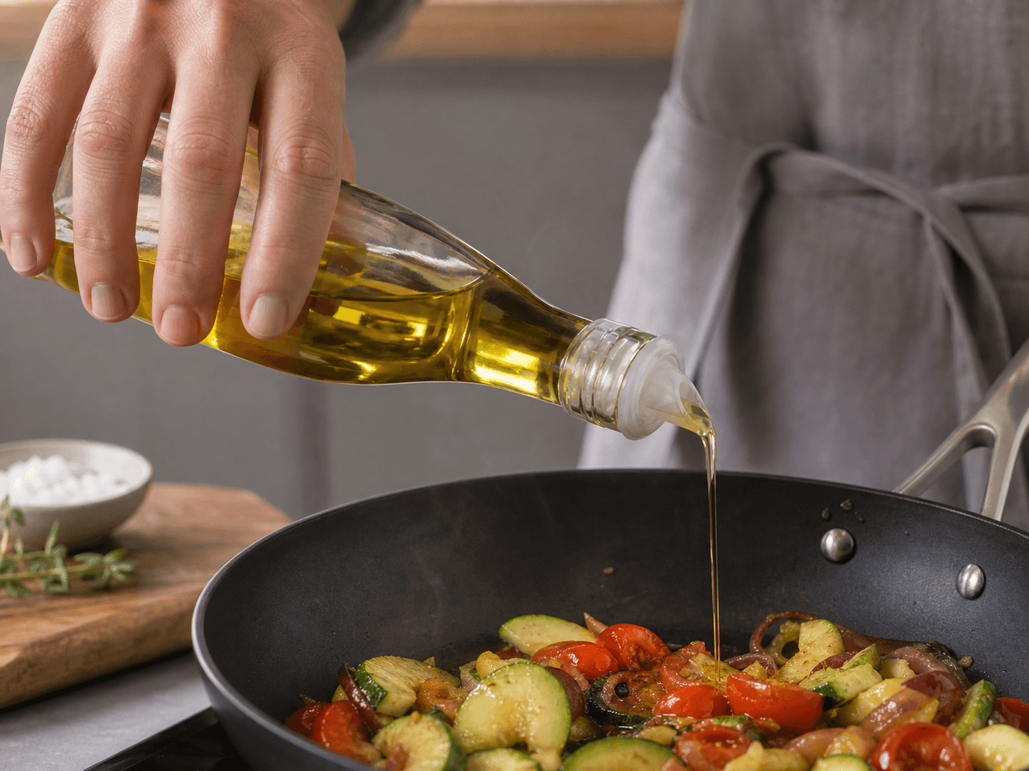 Oil Pour Insert used for oil poured over a pan or a salad in a kitchen use setting