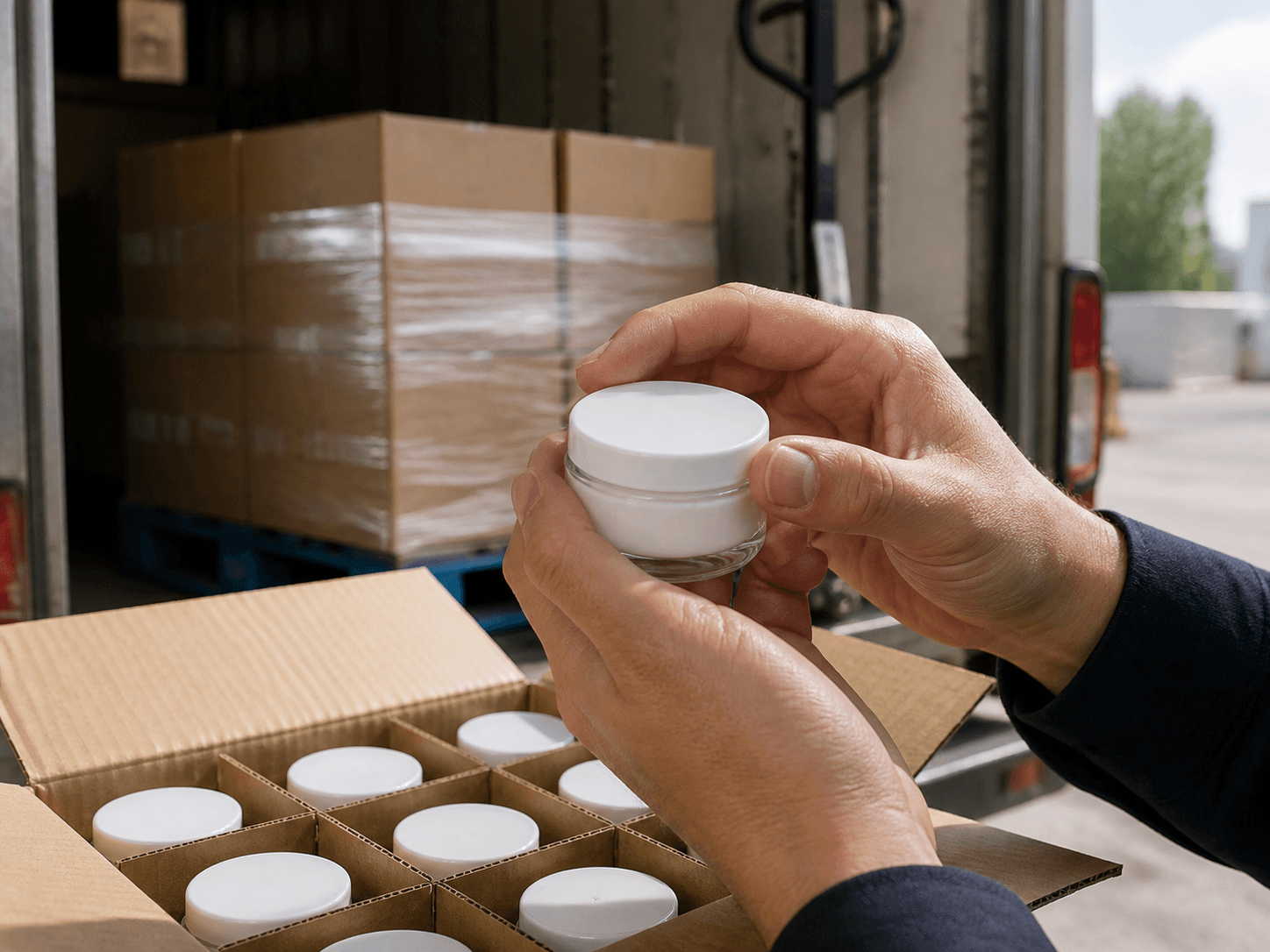 Snap Cap used for covers that have to be on at the far end in a cartons on a truck setting