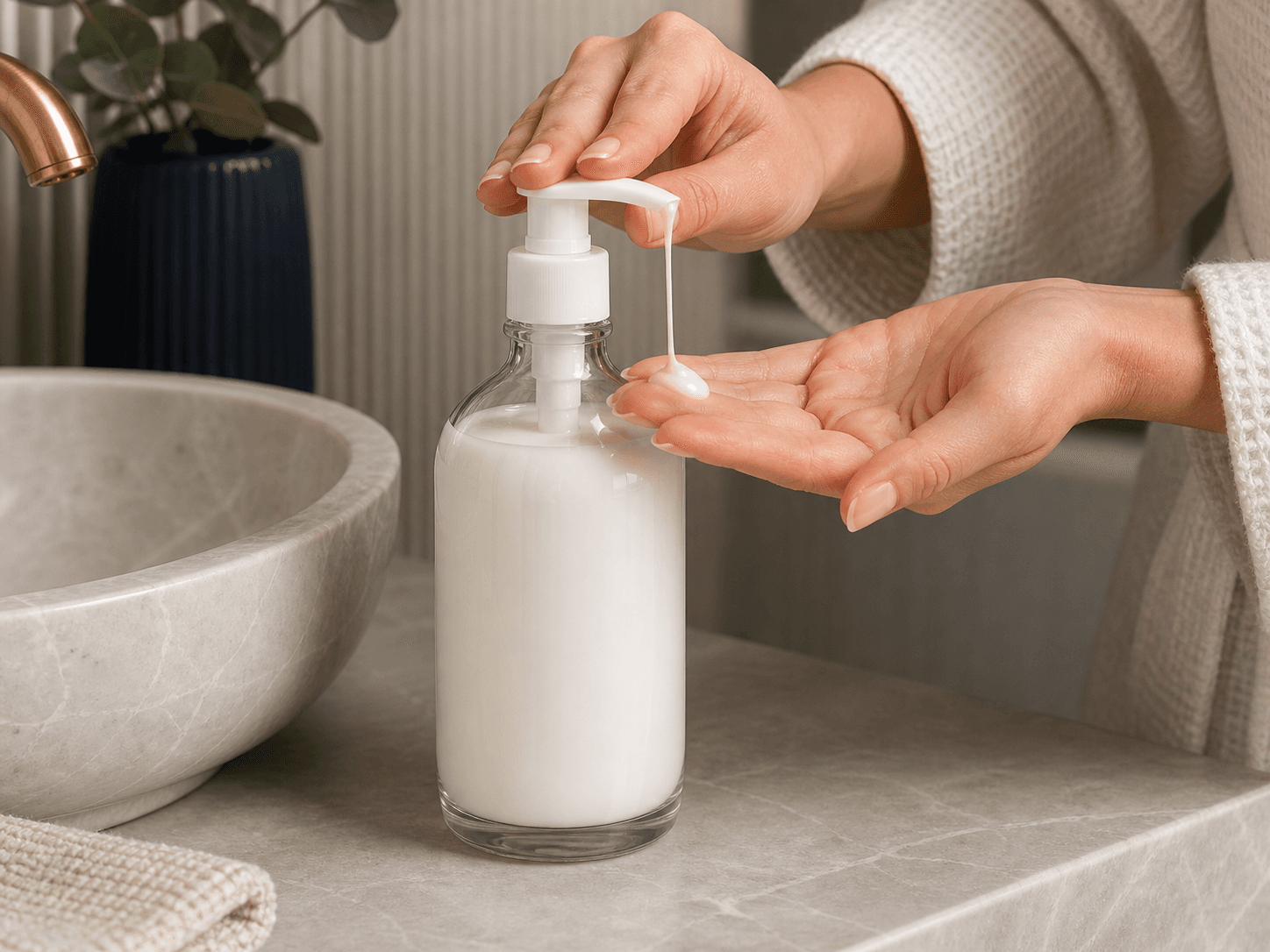 Lotion Bottle used for hand lotions & body fluids in a body & hand setting