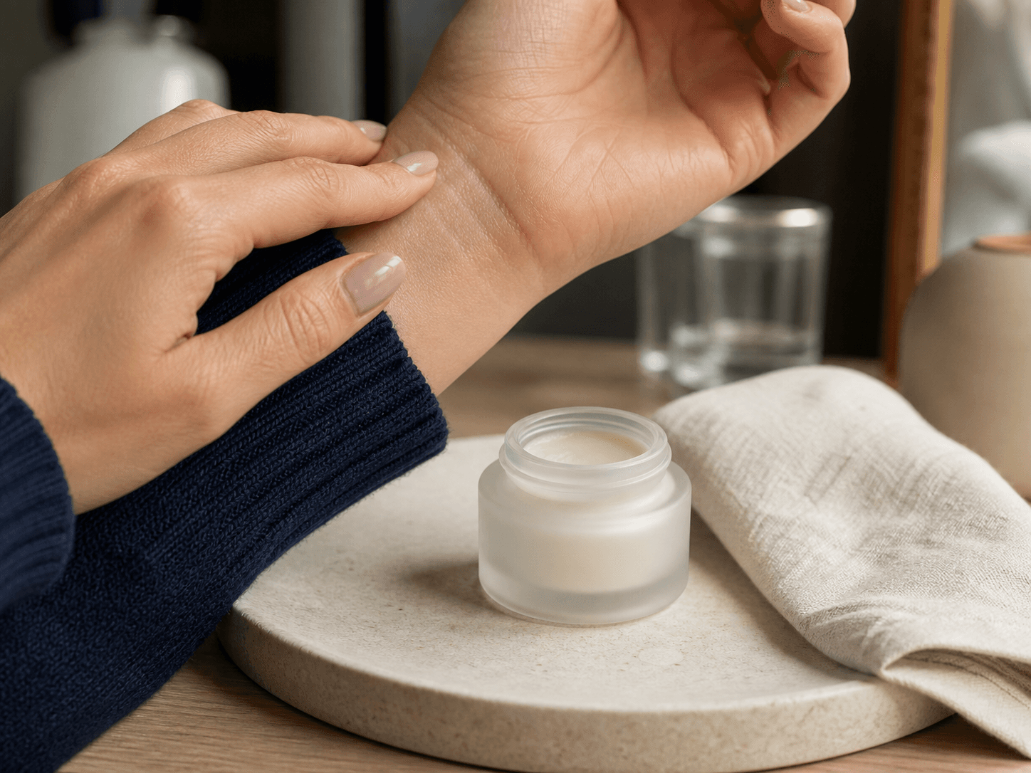Solid Perfume Jar used for balm perfumes & pulse-point scents in a solid fragrance setting