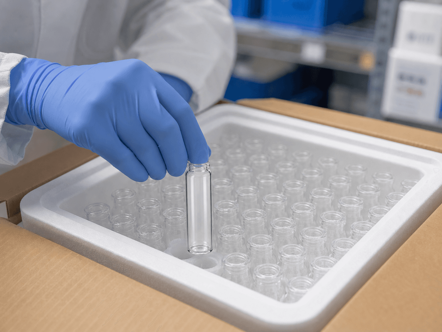 Tubular Vial used for vials packed where every millimeter is paid for in a cold chain shipments setting