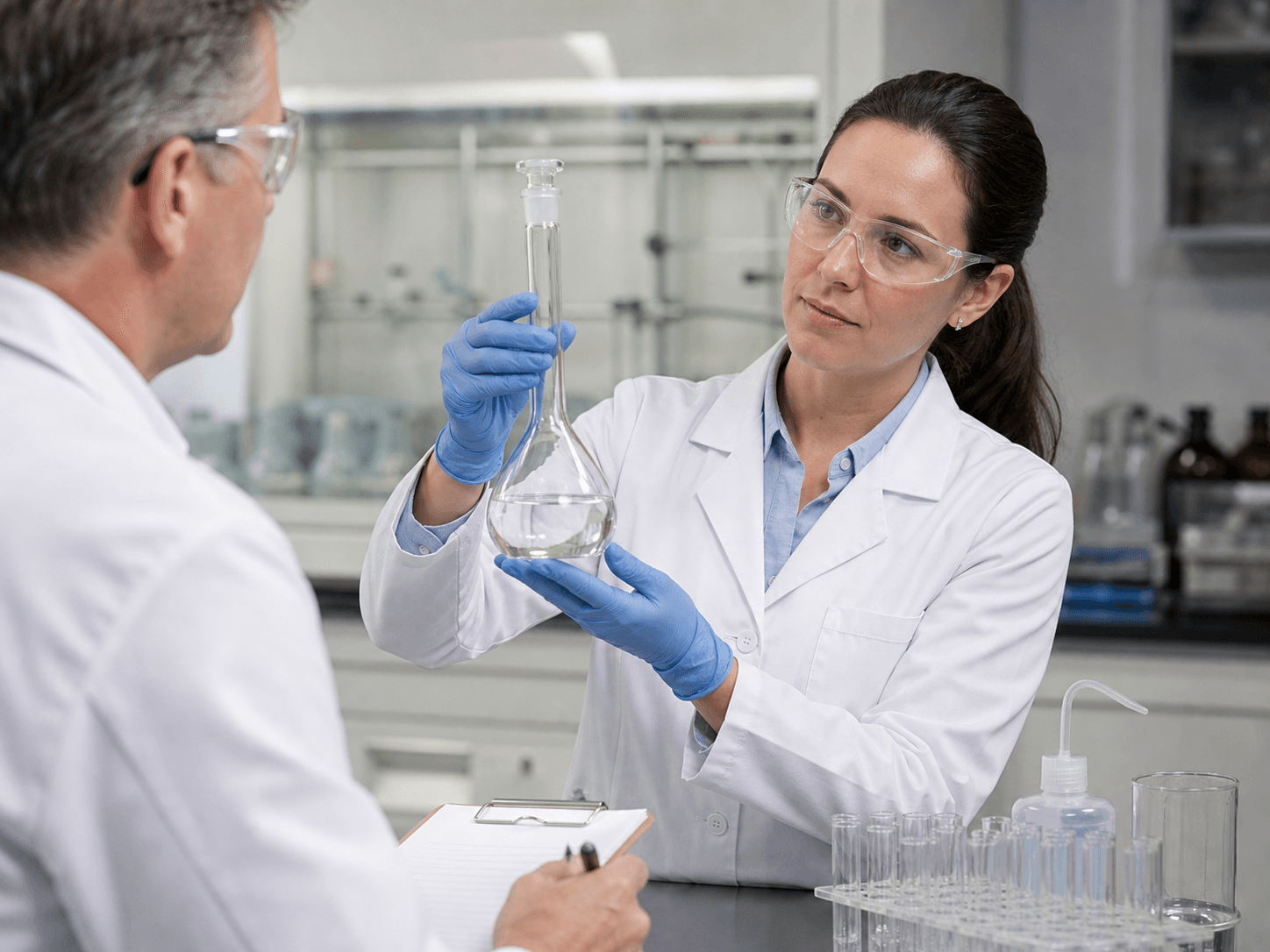 Volumetric Flask used for an inspector asking which flask was used in a audited laboratories setting