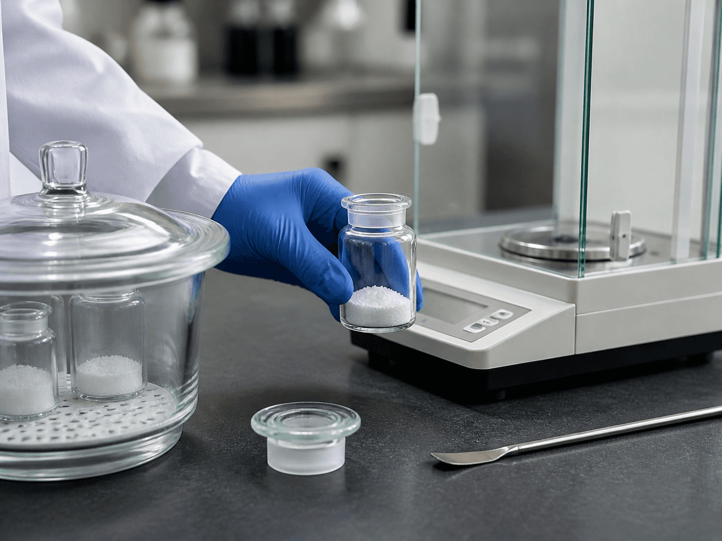 Weighing Bottle used for samples taken to a balance and back in a analytical weighing setting