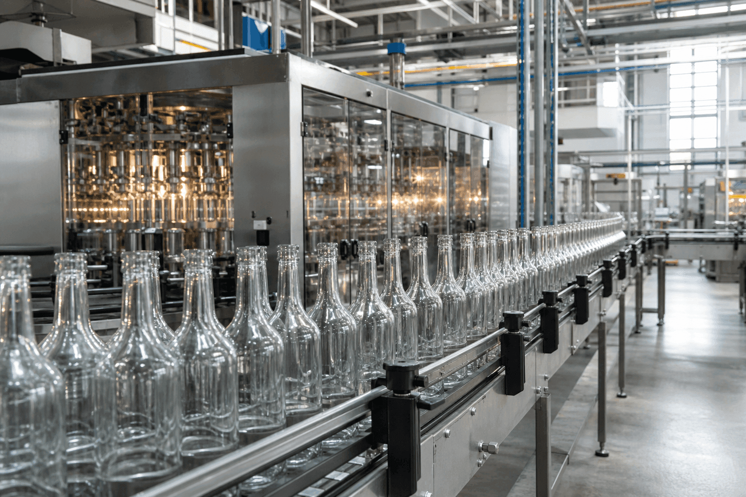 Glass bottle production line at our OEM/ODM manufacturing facility