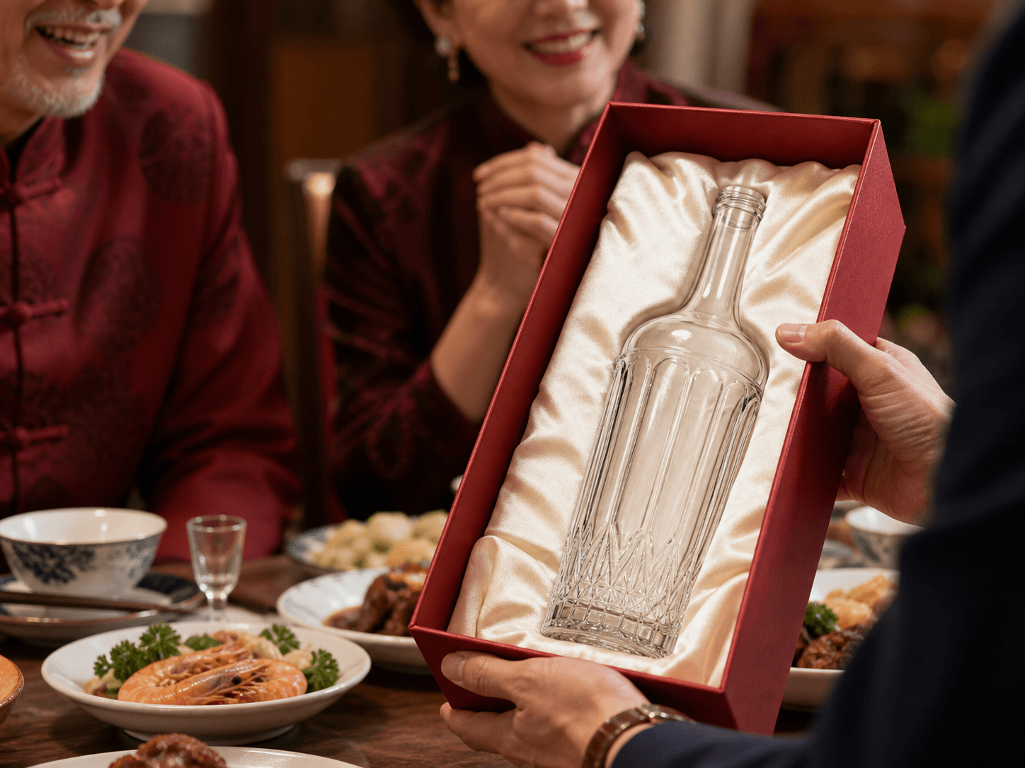 Baijiu Bottle used for bottles presented at banquets and holidays in a gifting occasions setting