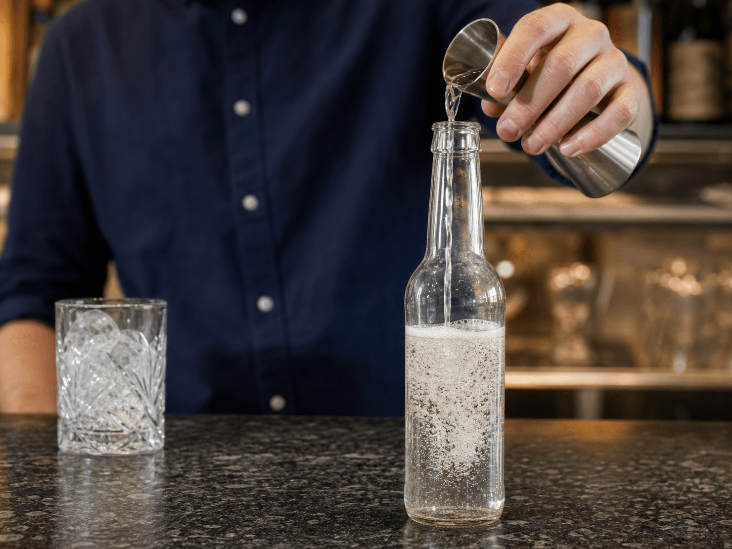 Hard Seltzer / Low-ABV Bottle used for craft & upper-tier seltzers in a premium retail setting