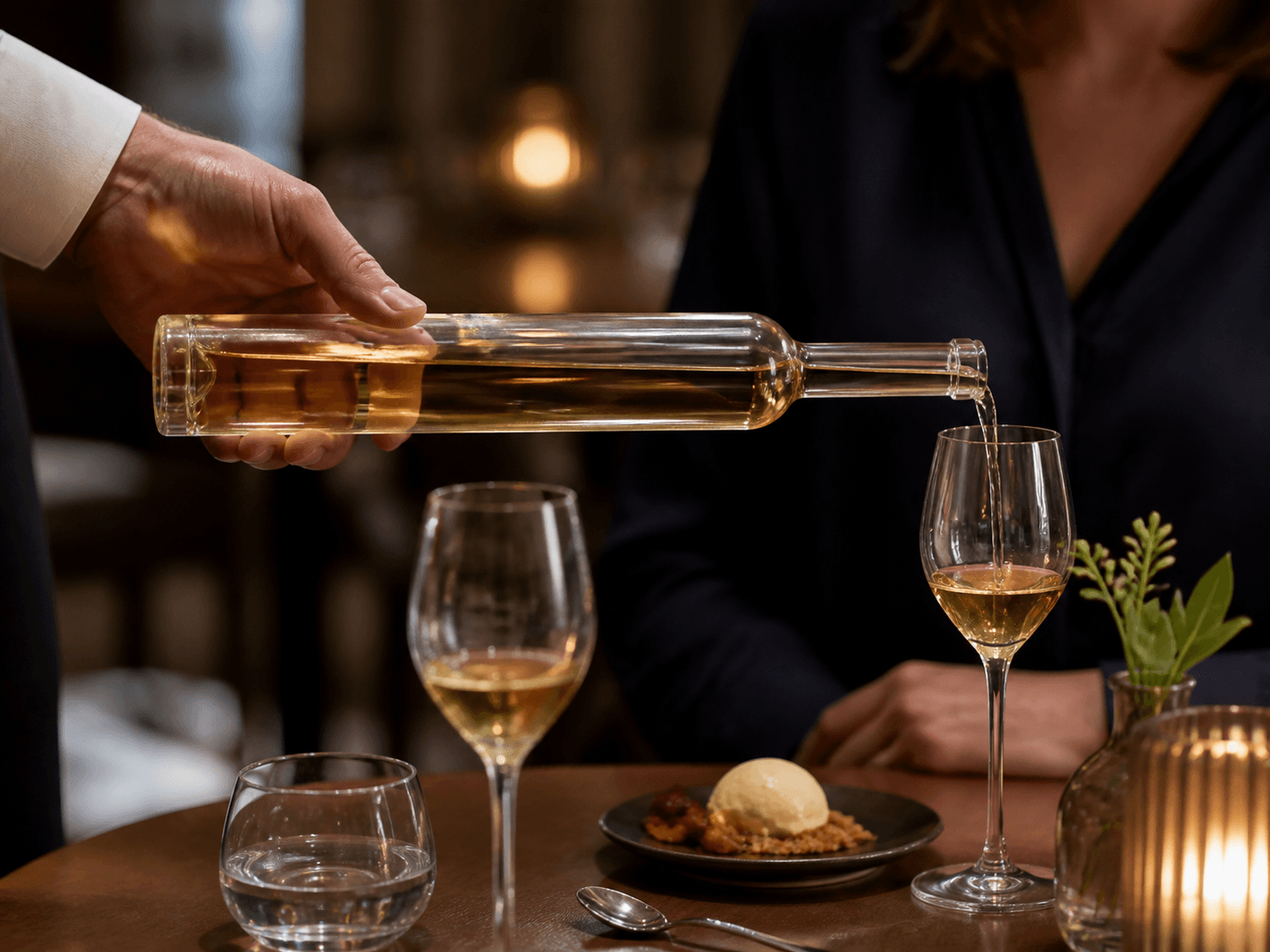 Ice Wine Bottle used for bottles opened for small pours in a tasting service setting