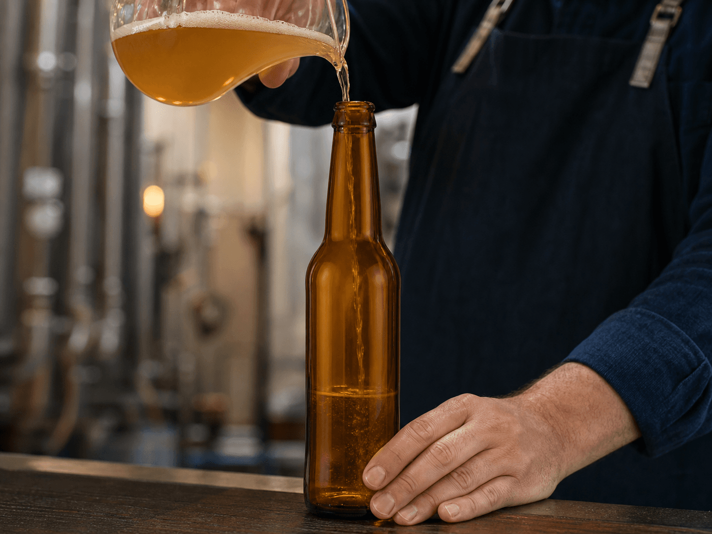 Long-neck Beer Bottle used for neck labels above a body label in a range identity setting