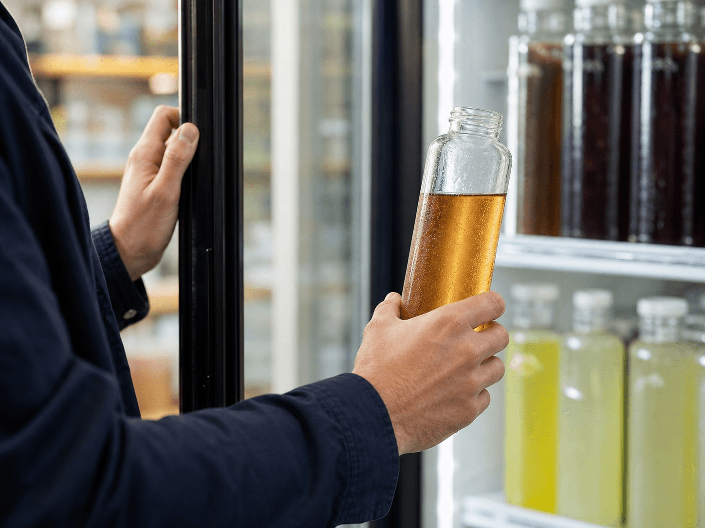 Sugar-free Cold-brew Tea Bottle used for chilled convenience formats in a grab & go setting