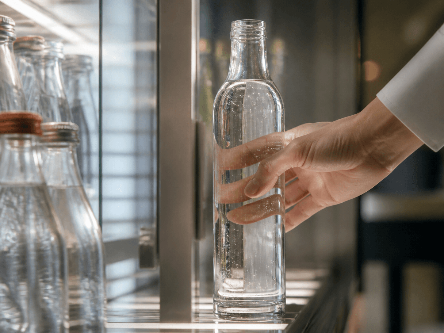 Tall Sparkling Water Bottle used for mineral & sparkling water ranges in a premium retail setting