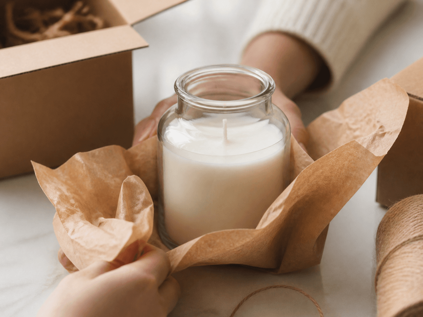 Apothecary Candle Jar used for sealed jars for gifting and shipping in a lidded sets setting