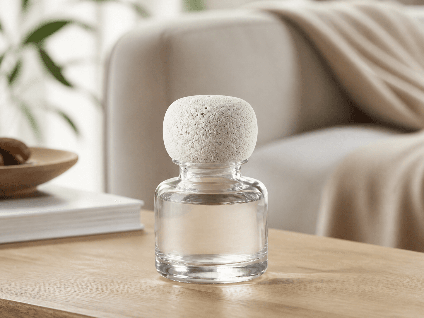 Aroma Stone Bottle used for fragrance released without reeds or heat in a passive diffusion setting