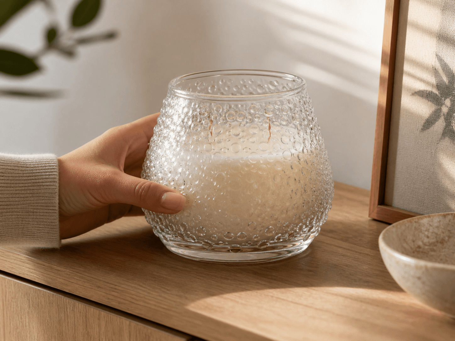 Bubble / Volcano Candle Jar used for textured jars as visual pieces in a decorative candles setting
