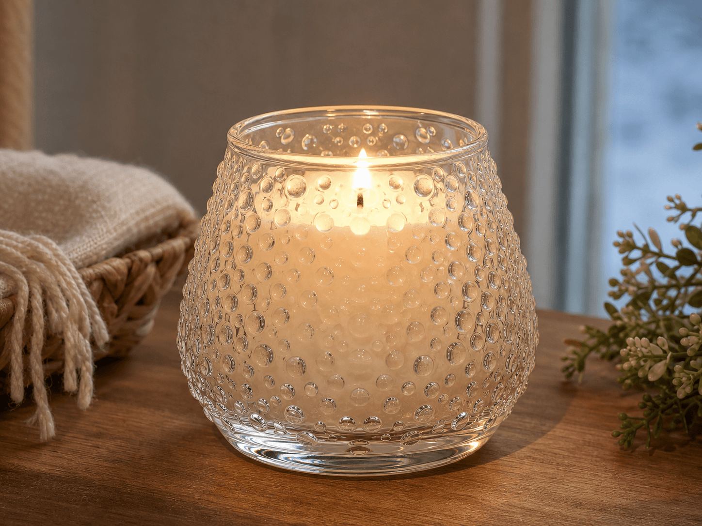 Bubble / Volcano Candle Jar used for textured accents within a wider assortment in a seasonal ranges setting