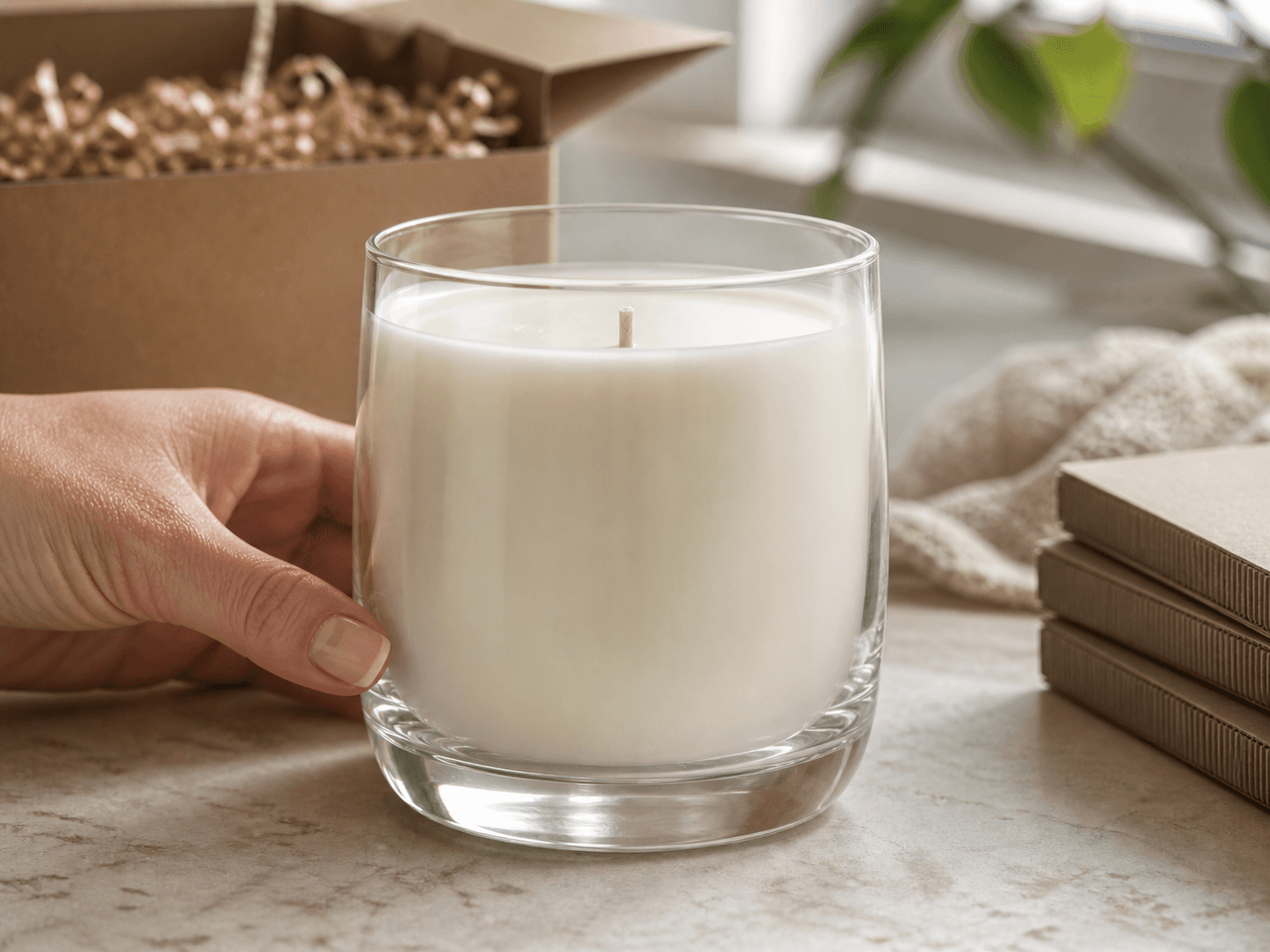 Convertible Drinkware Vessel used for the vessel as it ships, filled with wax in a candle first setting