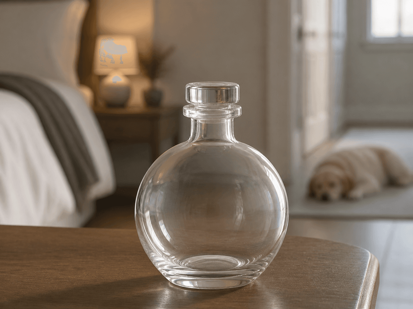 Flameless Diffuser Bottle used for bedrooms, hallways and homes with pets in a unattended fragrance setting