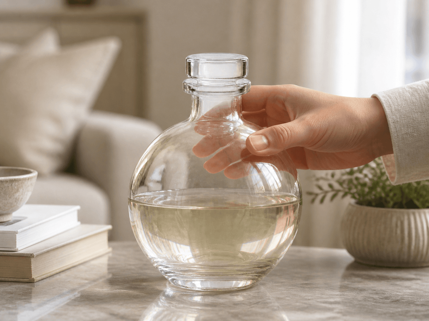 Flameless Diffuser Bottle used for liquid that must last months in a fragrance life setting