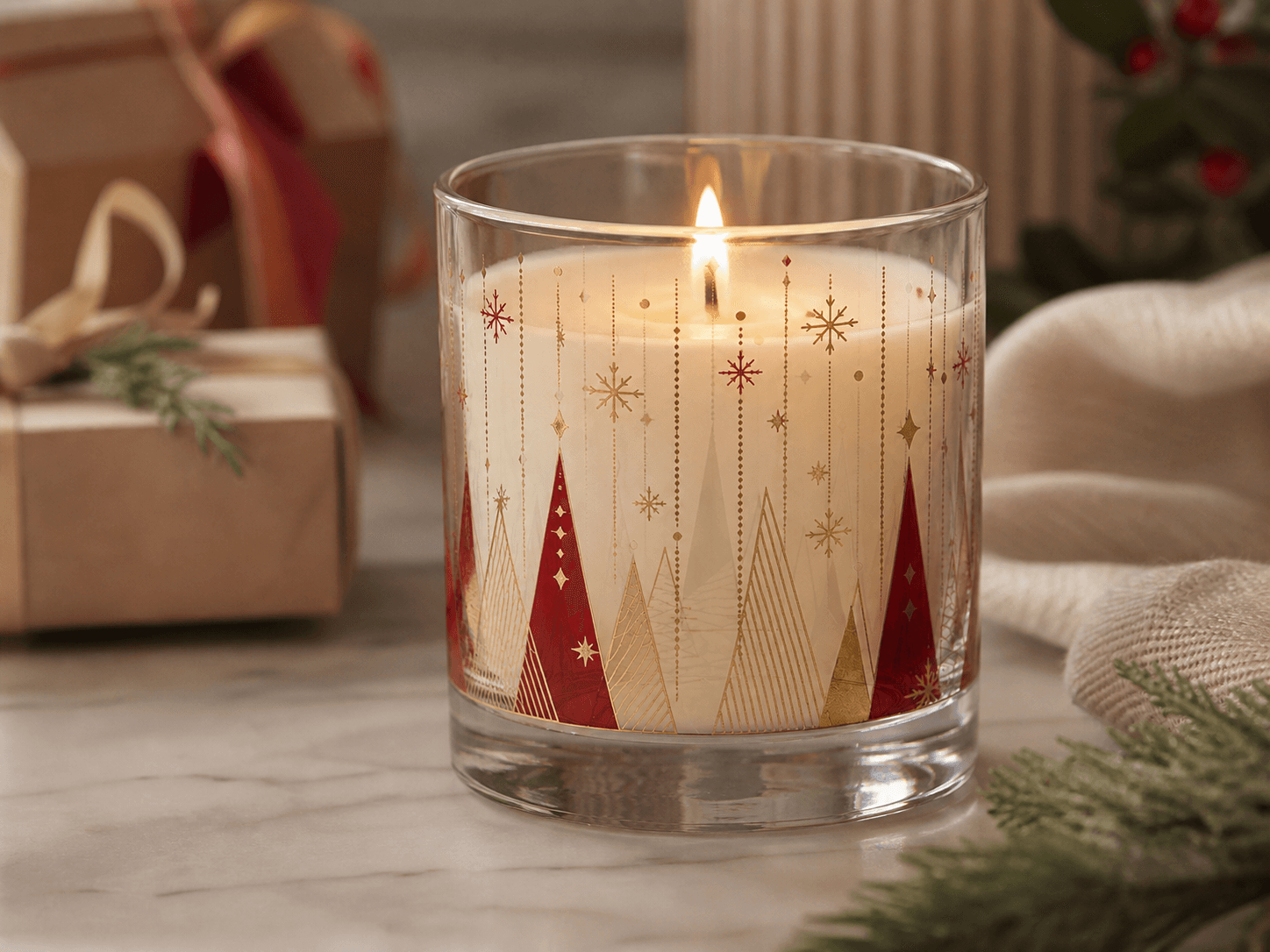Holiday / IP Collab Vessel used for christmas and holiday candles in a seasonal ranges setting