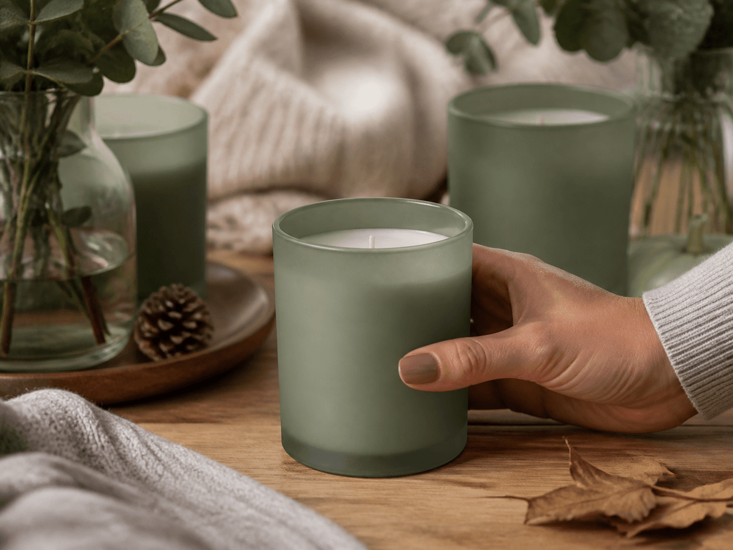 Matte Colored Candle Jar used for seasonal palettes across a fragrance line in a range color setting