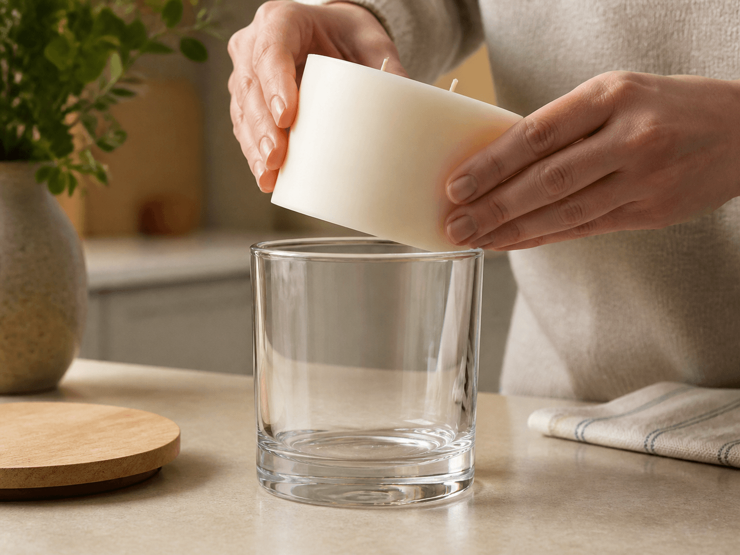 Refillable / Reusable Vessel used for replacing the wax, keeping the glass in a refill programs setting
