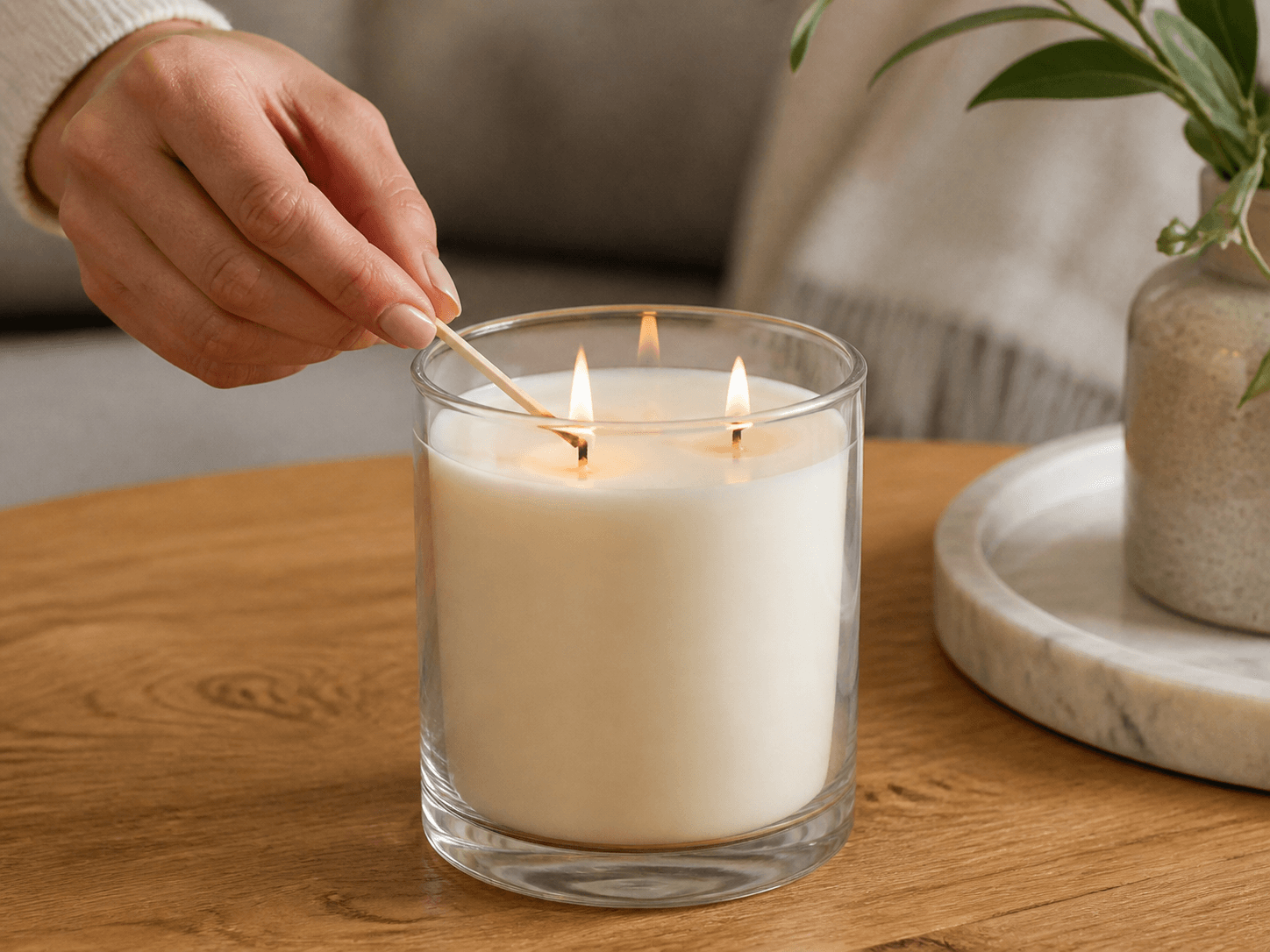 Straight-side Candle Jar used for wider vessels with two or three wicks in a multi-wick setting