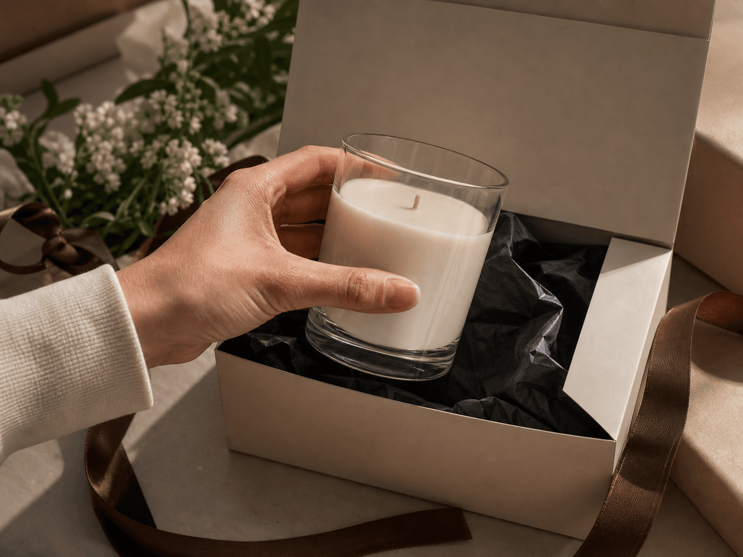 Tumbler Candle Vessel used for gift and limited-edition candles in a premium release setting