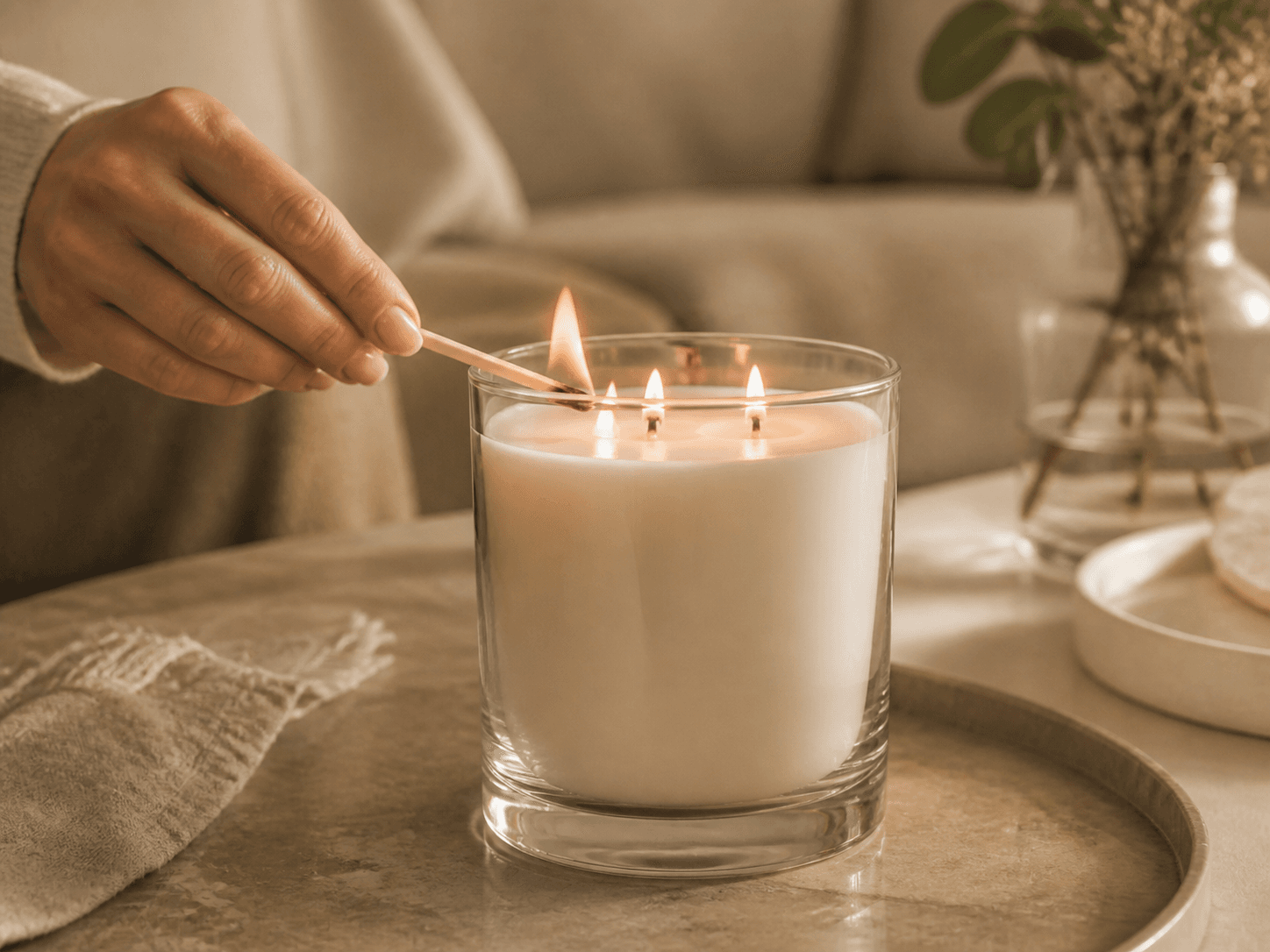 Tumbler Candle Vessel used for multi-wick statement candles in a larger format setting