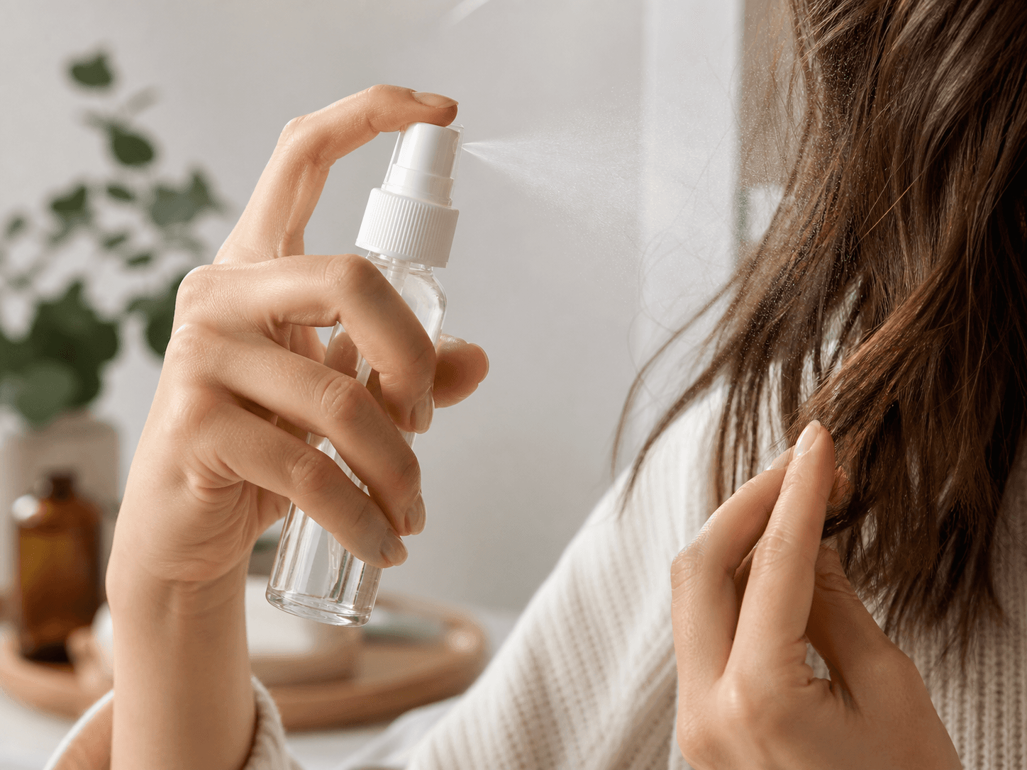 Mist Sprayer used for sprays applied over a surface or through hair in a household and hair setting