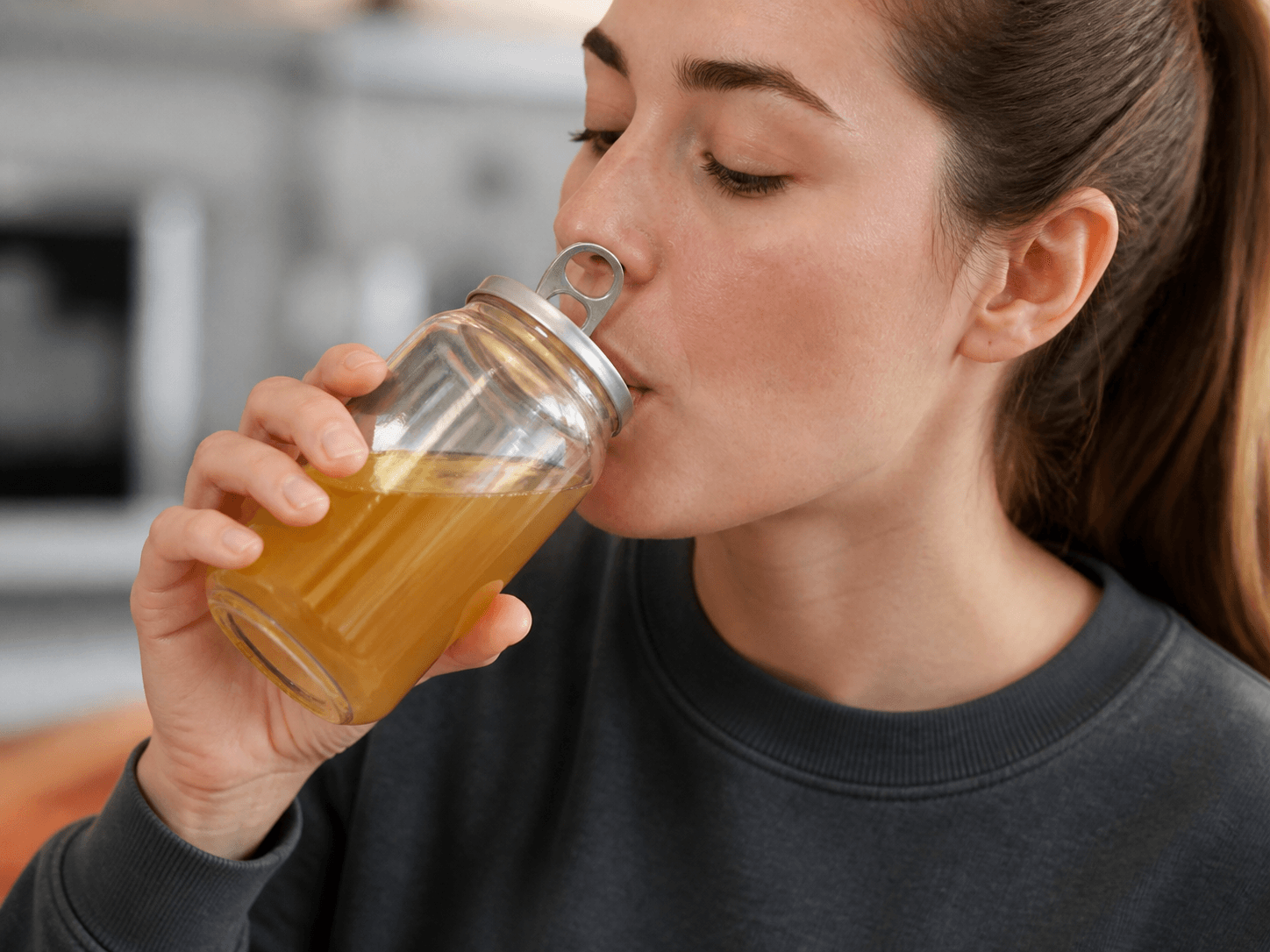 Pull-ring Cap used for a rim someone puts to their mouth in a drinking from the container setting