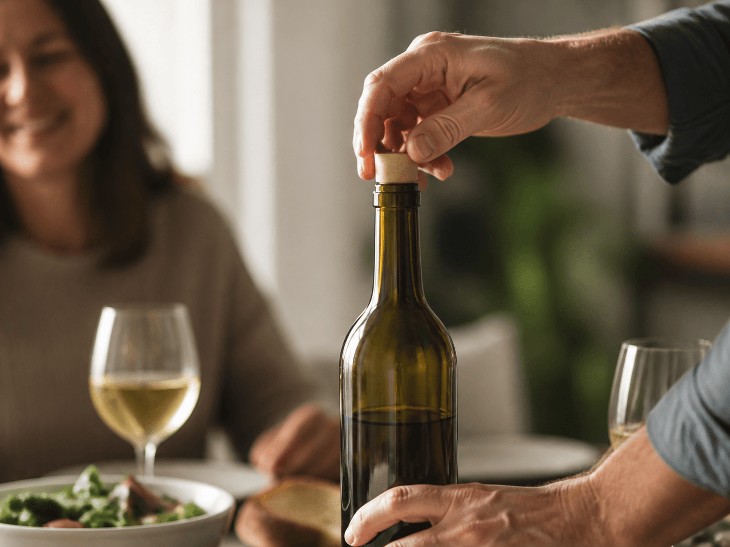 Synthetic Cork used for bottles opened within a year of release in a wines drunk young setting