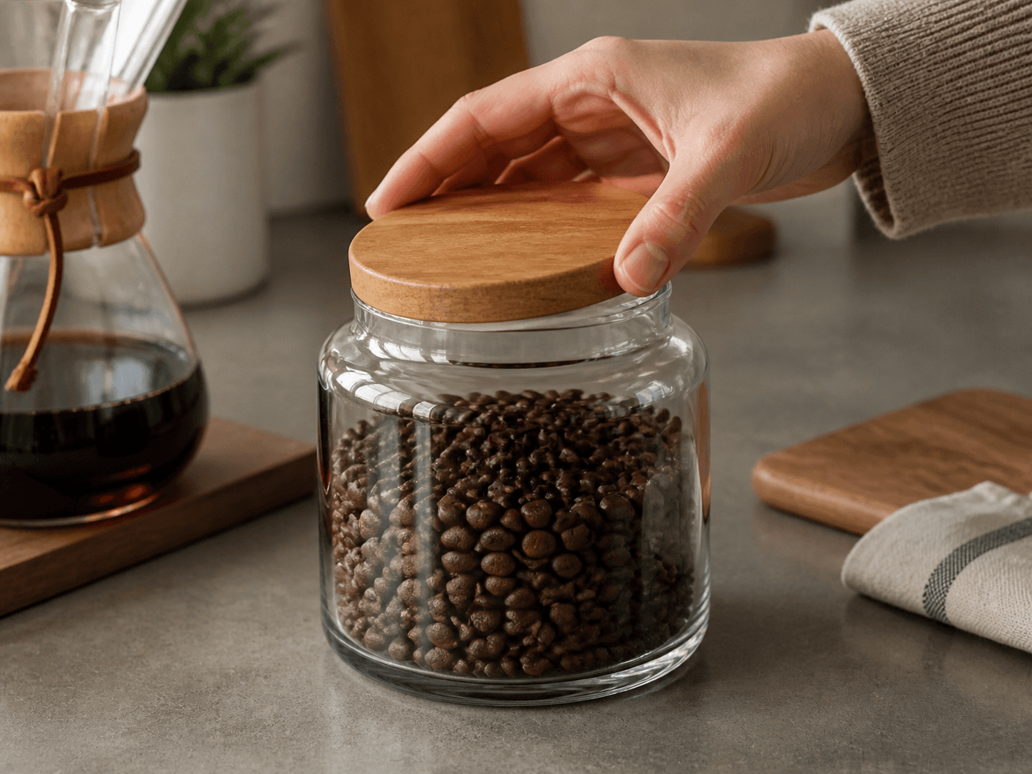 Wooden Lid used for a lid put back on something that can spoil in a pantry jars setting